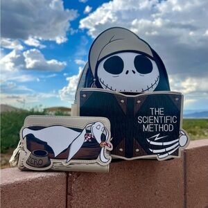 Loungefly Jack Skellington and Zero Backpack and Wallet